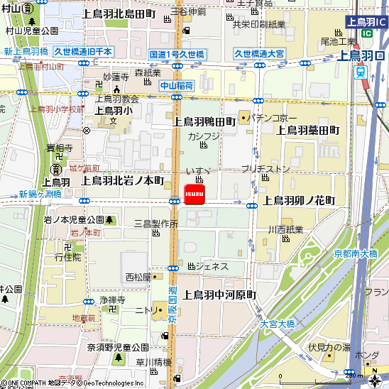 いすゞ自動車近畿株式会社・京都支店付近の地図